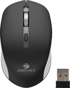 ZEBRONICS Jaguar Wireless Ambidextrous Optical Mouse Wireless Mouse, High Precision, 4 Buttons, Plug & Play Ambidextrous