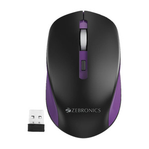 ZEBRONICS Jaguar Ambidextrous Optical Mouse with Upto 1600 DPI, 4 Buttons with DPI Switch, Silent Click Switches, Auto Power Saving