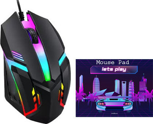 UniBoss RGB Gaming Mouse with Mouse Pad Wired Ambidextrous Optical  Gaming Mouse