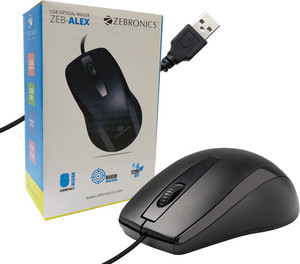 ZEBRONICS ALEX Wired Ambidextrous Optical Mouse