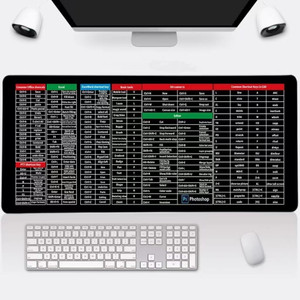 HAPYSA Mouse Pad Large English Shortcut Keys Gaming Writing Desk Mats for Office Home Mousepad