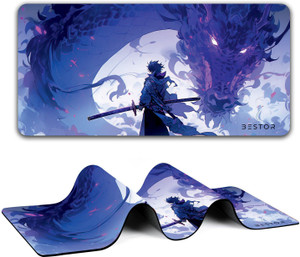 Bestor Anime Series DragonWarrior Anime MousePad Dark Reaper Samurai MousePad 60cmx34cm Non Slip Base Mousepad