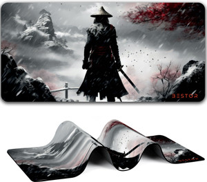 Bestor Anime Series Mouse Pad Samurai Warrior Mouse Pad Design Mouse Mat 60cmx34cm Non Slip Base Mousepad