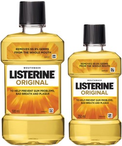 LISTERINE Original Mouthwash| Removes 99.9% germs| Home & Travel Combo - Mint