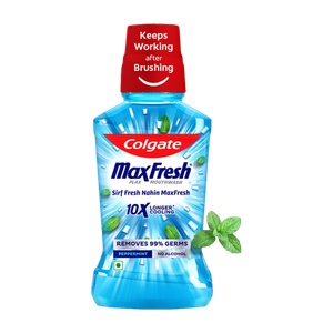 Colgate Plax Pepper Mint Mouthwash, 0% Alcohol, Antibacterial Mouth Wash for Bad Breath - Peppermint Fresh