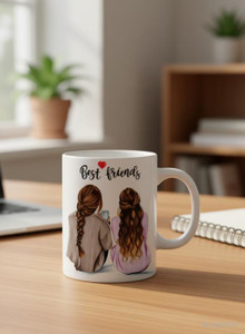 HM POINT Best Friends Coffee, Gift for Your Friend/Girl Friend/Lover etc. 330ml Ceramic Coffee Mug