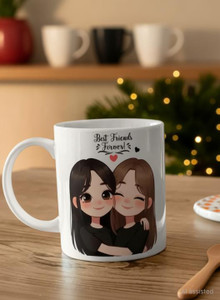 Manorath Best Friend forever (3) Ceramic Printed Coffee Design, Durable & Microwave S Ceramic Coffee Mug