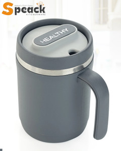 SPEACK Matt Finish Double Wall Ergonomic Handle BPA Free Daily Use Plastic, Stainless Steel Coffee Mug