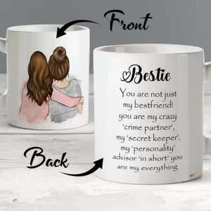 dk printing BESTIE MUG FOR FRIENDS , ITS NICE MUG FOR FRIEND Ceramic Coffee Mug
