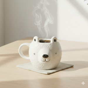 the crockery studio Cute Bear Ceramic Coffee Cup, Coffee & Tea Cup for All Ages Ceramic Coffee Mug