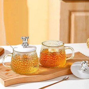 AQUA LUXE Tea and Coffee Cup Glass 2 Glass Coffee Mug