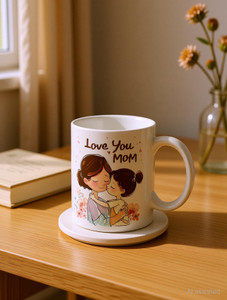 Kanak traders Love You Mom Printed Ceramic Coffee & Tea gift for mother Ceramic Coffee Mug