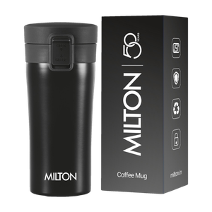 MILTON Thermosteel , 300 ml, Black | Hot & Cold | Soup Flask | Tea Stainless Steel Coffee Mug