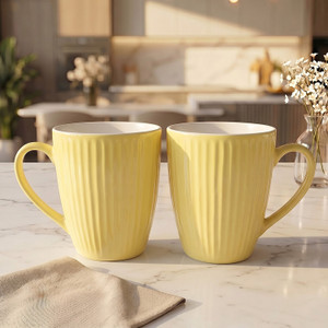 U.P.C. Yellow white Ceramic Set Bone China Coffee Mug