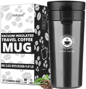 Nirvaana Vacuum Insulation Cup with Lid, Hot & Cold Coffee, Tea for Travelling, Office Stainless Steel Coffee Mug
