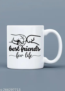Manorath "Best Friend For Life" "Classic Stylish White Ceramic Coffee Gift For Friends Ceramic Coffee Mug