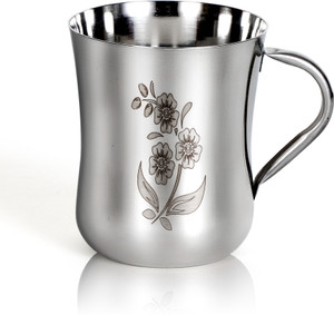 Q4S Floral Print Royal Premium Coffee and tea cup 160 ml Laser Design स्टेनलेस स्टील