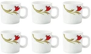 BOROSIL 6N 18CL REDLILY MUG SET Opalware Coffee Mug