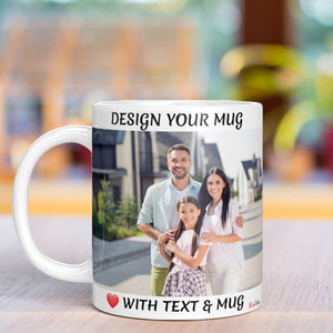 गिफ्ट्सपीडीया Photo & Text Printed Cup For Birthday , Anniversary Gift White mug+ 211 सिरेमिक मग