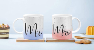 THE CLICK INDIA Ceramic Mr & Mrs Coffees | Mr Mrs | Mrs and Mr |Mr and Mrs Tea Cups Ceramic Coffee Mug
