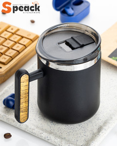 SPEACK Coffee Lover's 2nd Preferable Choice Sipper Lid Stainless Steel, Plastic Coffee Mug