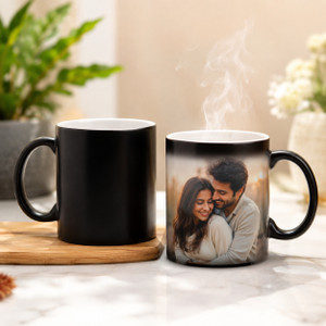 THE TREASURE HOUSE Magic Color Changing Ceramic 350ML for Photo, Text & Logo Printing Ceramic Coffee Mug