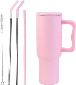 हरवी Stainless Steel Tumbler with Straw And Handle Stainless Steel Tumbler स्टेनलेस स्टील मग