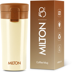 MILTON Insulated Steel Coffee Travel, ISI Certified, Anti Skid Bottom,Ivory Stainless Steel Coffee Mug