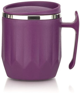 मैजिक स्पून Stainless Steel Coffee with Lid (300 ml) (Pack of 1) (Pink,Multicolour) स्टेनलेस स्टील मग