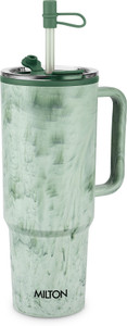 मिल्टन Puris 1200 Water Tumbler | 2-in1 Lid Sip or Gulp Handle, 1200 ml, Light Green प्लास्टिक मग