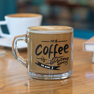 Ascension Transparent Printed Coffee For Best Birthday Gift & Return Gifts Glass Coffee Mug