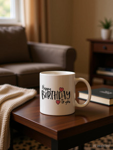 ZORI Premium Quality Happy Birthday To You Printed Glossy Finished , 1 Piece, White, 330ml Ceramic Coffee Mug