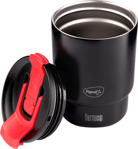 पिजन ThermoCup,Vacuum Insulated Travel, Office with Dual Lid Technology स्टेनलेस स्टील मग