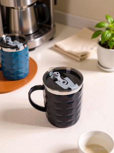 नेस्टेशिया Portable Double-Walled Vacuum Insulated with Spill-Proof Dual Lid स्टेनलेस स्टील मग