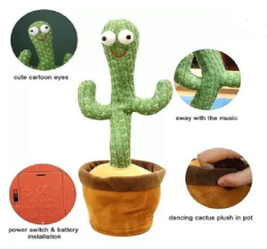 Bansal Dancing Cactus Toy for Kids |Talking Singing Children Baby Plush Electronic Toys