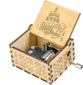AweStuffs Happy Birthday Music Gift Box Hand Crank Music Box Vintage Birthday Gift