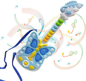 SABIRAT Butterfly Guitar, Musical Sound Toy, Light, Drum Music, 3 Music Converter