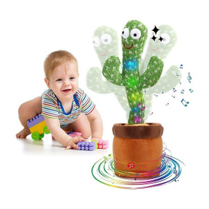 TAPUJI Cactus Repeats What You Say,Electronic Plush Toy with Lighting,Singing