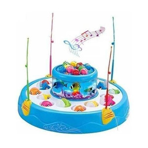 Aganta Go Go Fishing Electric Rotating Magnetic Fish Catching Game With Musical Lights For Kids musical fishing toy for girls and boys