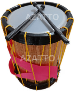 AZATTO Indian Made Musical Drum Chenda Dhol Toys for Kids Medium size with 2 sticks