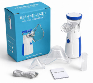 CROSSVEDIC Portable Mesh Nebulizer Machine for Adults & Kids Ultra Quiet Cool Mist Inhaler Nebulizer