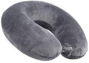 SHINNIE Soft Velvet U-Shaped Pure Micro Fiber Cushions Neck Rest Pillow for Men, (Grey) Neck Pillow