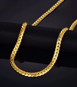 Alvira Valentine Long Chain for Men & Boy Stylish Gold-plated Plated Stainless Steel Chain