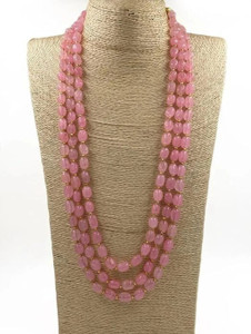 POWER OF KESHVAM Pink Agate Stone Necklace for Women | Elegant Beads & Pearl Layered Beads, Pearl, Jade Gold-plated Plated Stone, Alloy Necklace
