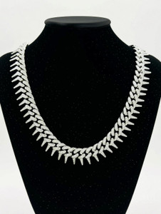 Vivity MC Stan Silver Kata Chain Hip hop Rapper Festive Party Latest Fashion Stylish Cubic Zirconia Silver Plated Stainless Steel Chain