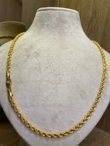 Pitaamaa Designer Gold New Trending Chain Gold (23 INCH)Water & Sweat Proof JGS-126 Gold-plated Plated Brass Chain