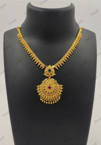 ZozoE 1 gram gold covering Traditional Function Wear Manga Mala Short necklace Gold-plated Plated Copper Necklace