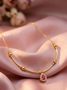 BOGHRA SALES Traditional invisible chain necklace for women, girls Beads, Diamond Gold-plated Plated Alloy Necklace