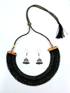 Fashion Fusion Crystal Stone | Choker Necklace| Multistrand Crystal Beads Layered Necklace Crystal Brass Necklace