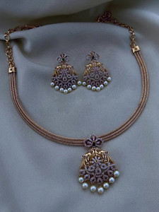 Rangrozo Jewellery Zircon Gold-plated Plated Copper Necklace